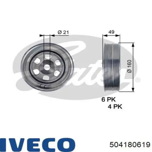 Compre 504180619 Iveco Polia de cambota