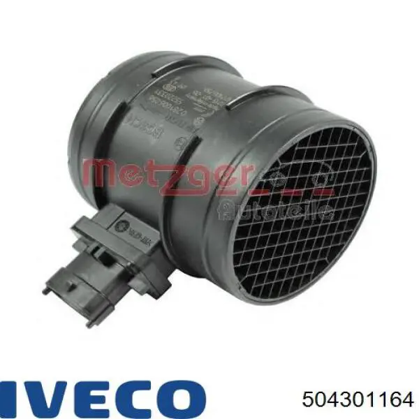 504301164 Iveco Sensor de fluxo (consumo) de ar, medidor de consumo M.A.F. - (Mass Airflow)