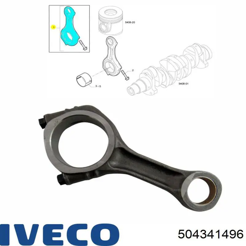 Biela de pistão de motor Iveco 504341496