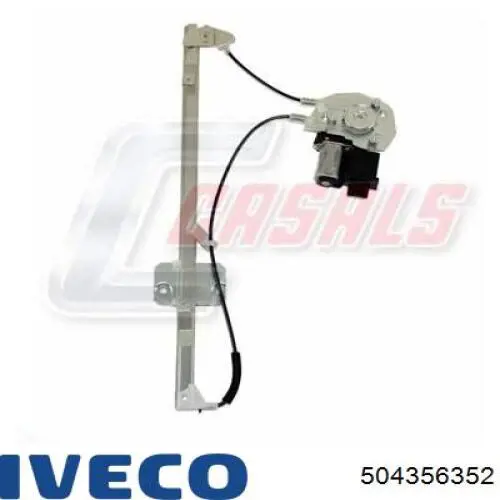 Mecanismo de acionamento de vidro da porta dianteira esquerda Iveco 504356352