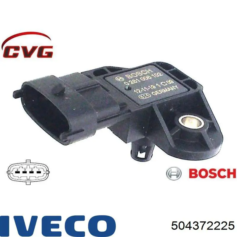 504372225 Iveco Sensor de pressão de supercompressão