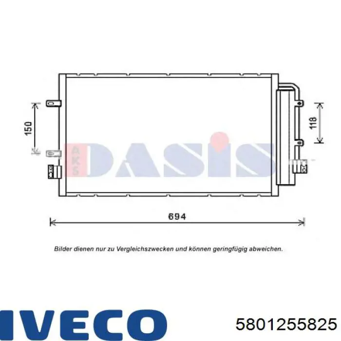 Radiador de aparelho de ar condicionado Iveco 5801255825 preço, a partir de 132,80 USD
