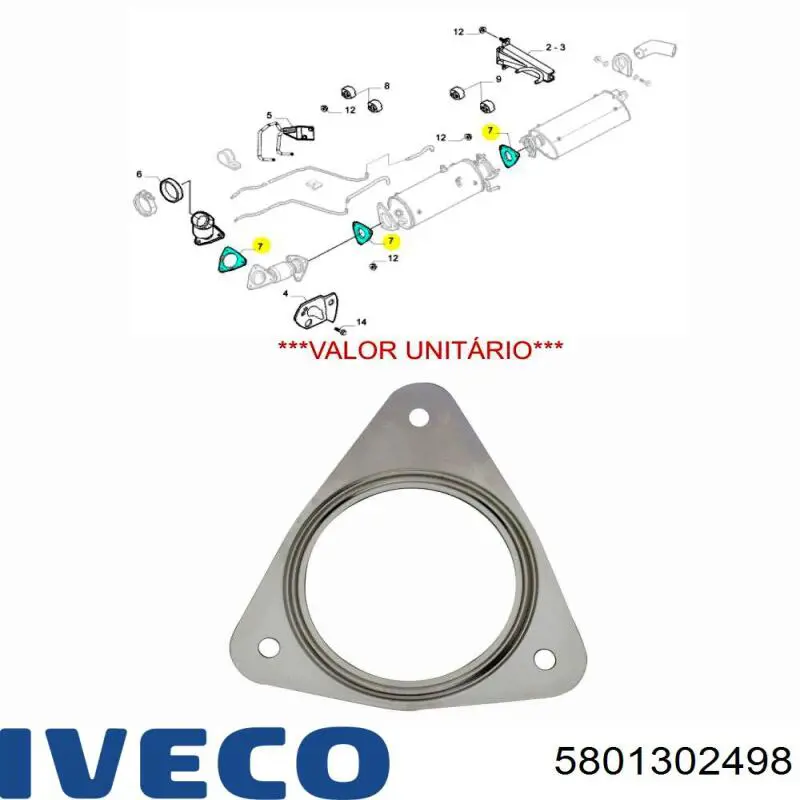 Compre 5801302498 Iveco Vedante de tubo de admissão do silenciador