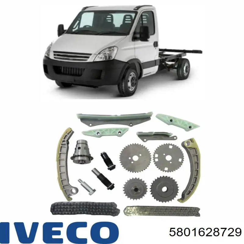Amortecedor de cadeia do mecanismo de distribuição de gás, kit 504084528 Iveco