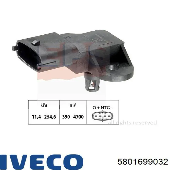 Compre 5801699032 Iveco Sensor de pressão no coletor de admissão, MAP