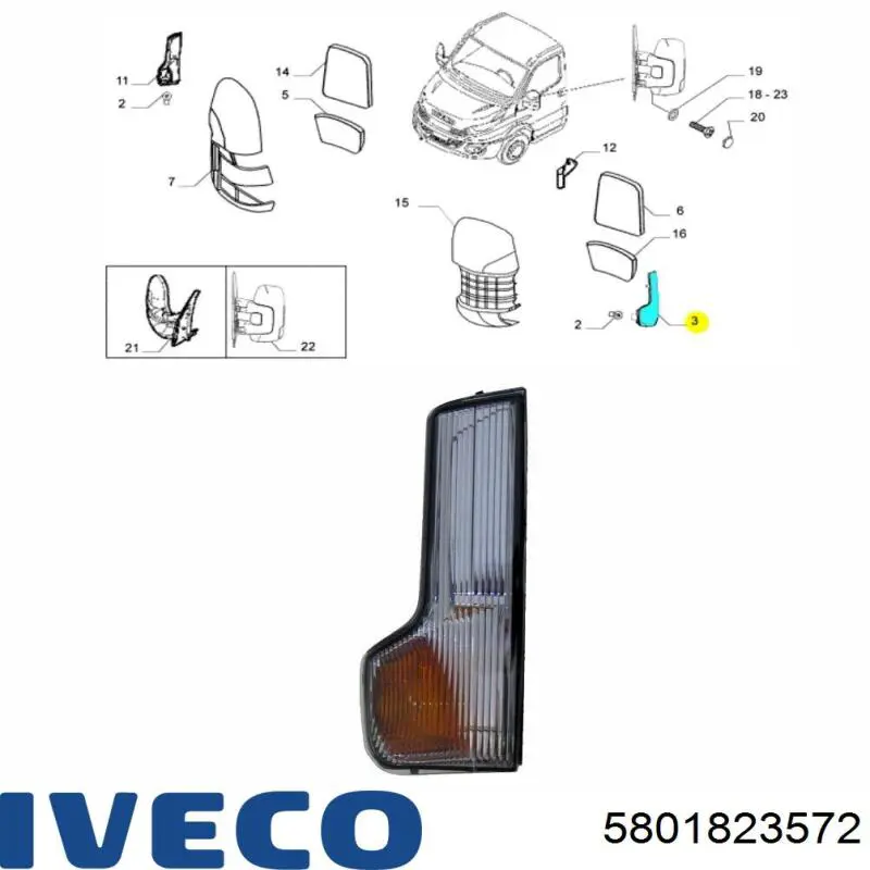 Pisca-pisca de espelho esquerdo Iveco 5801823572 preço, a partir de 47,67 USD