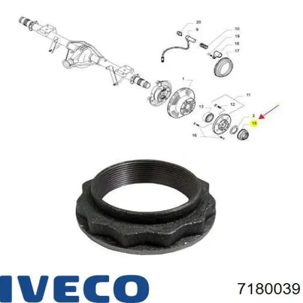 Porca de cubo traseiro Iveco 7180039 preço, a partir de 15,38 USD