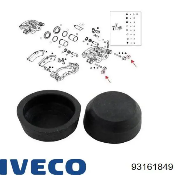 Compre 5001848057 Renault (RVI) Kit de reparação de suporte do freio dianteiro