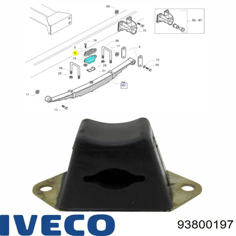 Grade de proteção da suspensão de lâminas traseira 93800197 Iveco