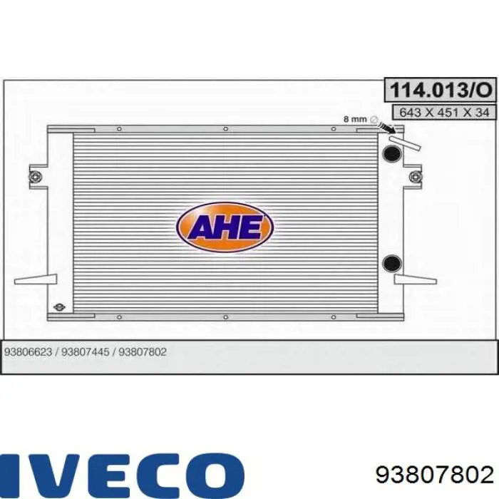 Compre 93807802 Iveco Radiador de esfriamento de motor