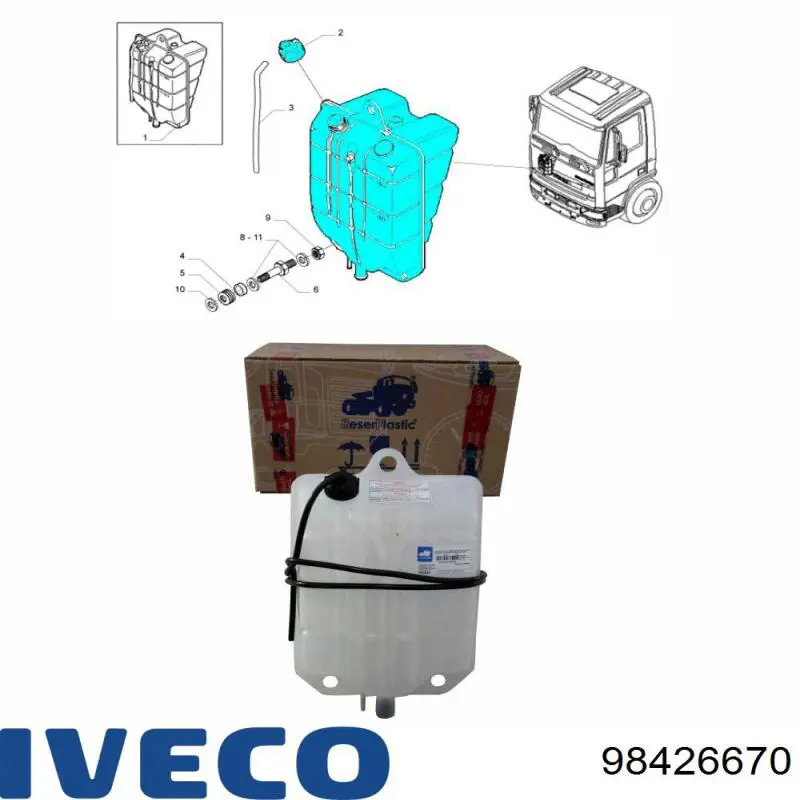 98426670 Iveco Tanque de expansão do sistema de esfriamento