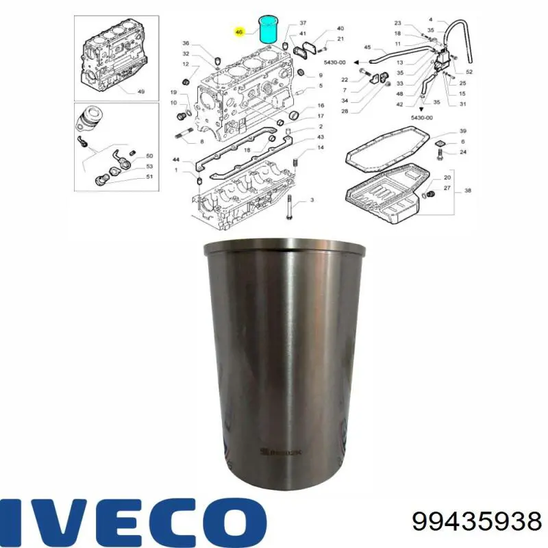 99435938 Iveco Camisa do pistão