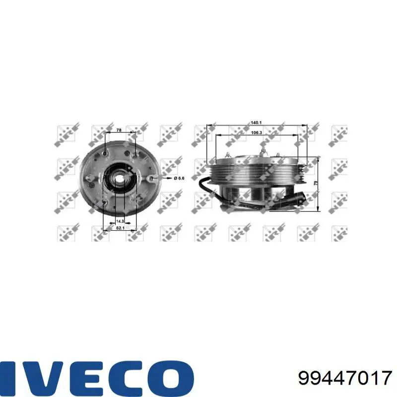 500305943 Iveco Acoplamento viscoso de ventilador de esfriamento