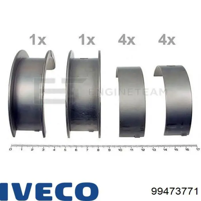 99473771 Iveco Folhas inseridas principais de cambota, kit, padrão (STD)