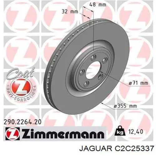 Disco do freio dianteiro Jaguar C2C25337 preço, a partir de 98,88 USD