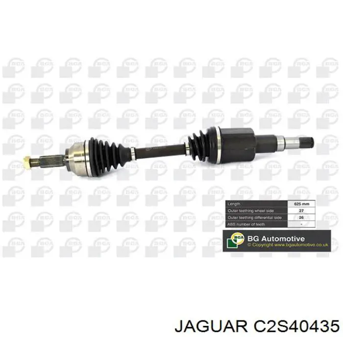 Semieixo (acionador) dianteiro esquerdo C2S40435 Jaguar