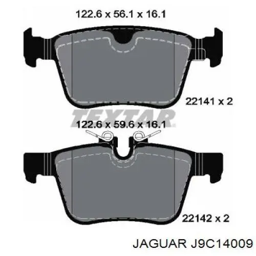 Compre J9C14009 Jaguar Sapatas do freio traseiras de disco
