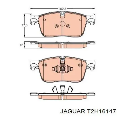 Compre T2H16147 Jaguar Sapatas do freio dianteiras de disco