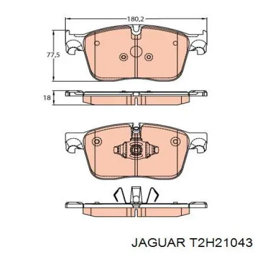 T2H21043 Jaguar Sapatas do freio dianteiras de disco