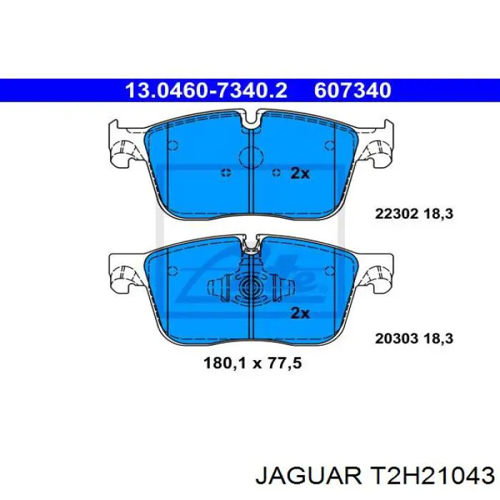 Sapatas do freio dianteiras de disco Jaguar T2H21043 preço, a partir de 61,49 USD