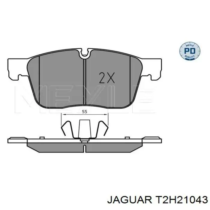 Compre T2H21043 Jaguar Sapatas do freio dianteiras de disco