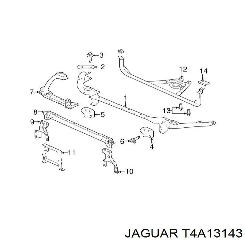 Suporte superior do radiador (painel de montagem de fixação das luzes) Jaguar T4A13143 preço, a partir de 180,90 USD