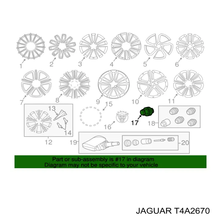 Porca de roda Jaguar T4A2670 preço, a partir de 10,99 USD