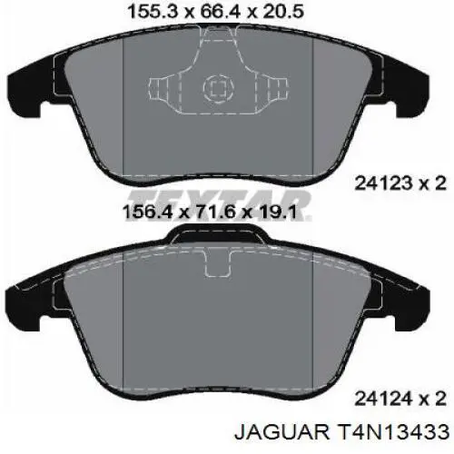 Compre T4N13433 Jaguar Sapatas do freio dianteiras de disco