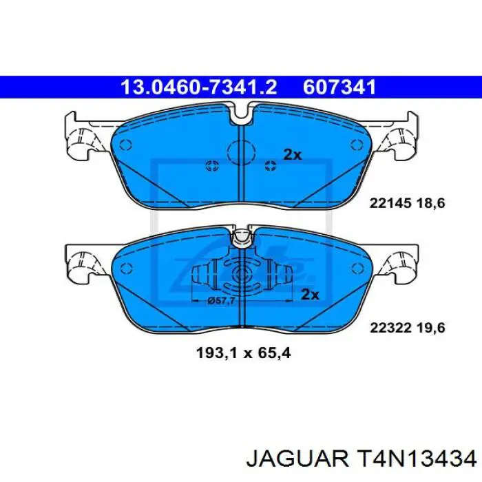 Sapatas do freio dianteiras de disco Jaguar T4N13434