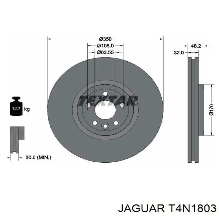 Compre T4N1803 Jaguar Disco do freio dianteiro