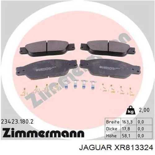 Sapatas do freio dianteiras de disco Jaguar XR813324 preço, a partir de 42,33 USD