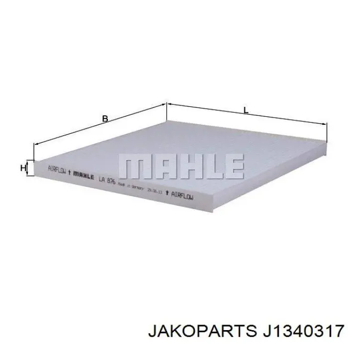 Filtro de salão Jakoparts J1340317 preço, a partir de 8,20 USD