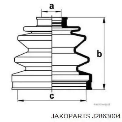 Bota de proteção externa de junta homocinética do semieixo dianteiro Jakoparts J2863004 preço, a partir de 10,71 USD