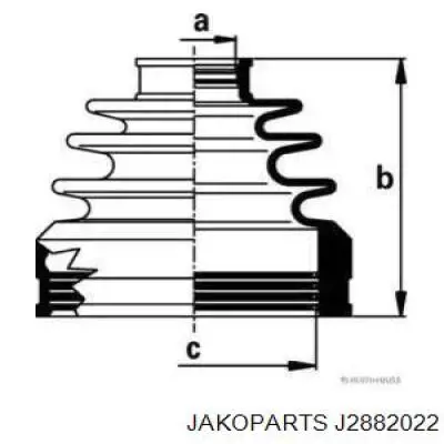 Bota de proteção interna direita de junta homocinética do semieixo dianteiro Jakoparts J2882022 preço, a partir de 19,12 USD