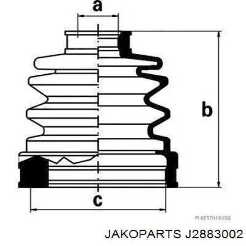 Bota de proteção interna de junta homocinética do semieixo dianteiro Jakoparts J2883002 preço, a partir de 21,69 USD