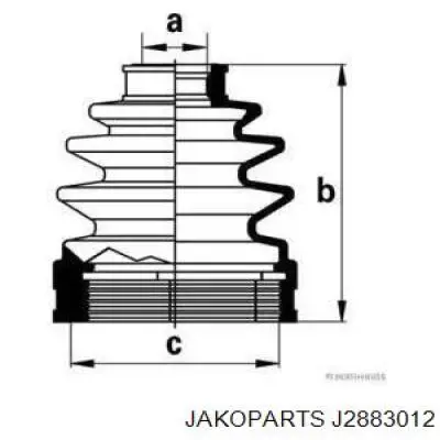 Bota de proteção interna de junta homocinética do semieixo dianteiro Jakoparts J2883012 preço, a partir de 14,12 USD
