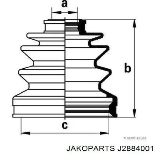 Bota de proteção interna de junta homocinética do semieixo dianteiro Jakoparts J2884001 preço, a partir de 14,06 USD