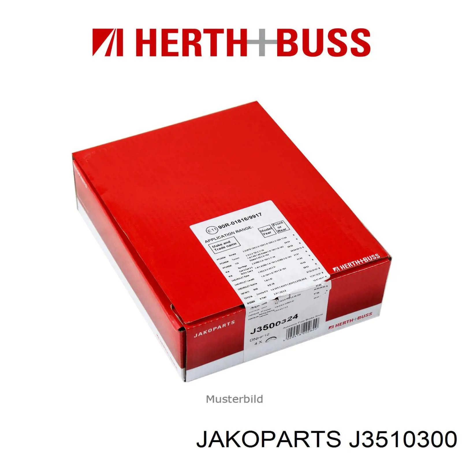 Compre J3510300 Jakoparts Sapatas do freio traseiras de tambor
