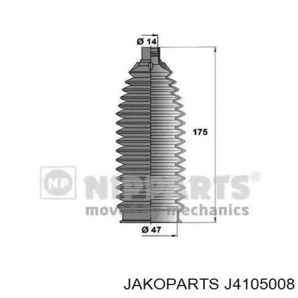 Bota de proteção do mecanismo de direção (de cremalheira) Jakoparts J4105008 preço, a partir de 16,93 USD