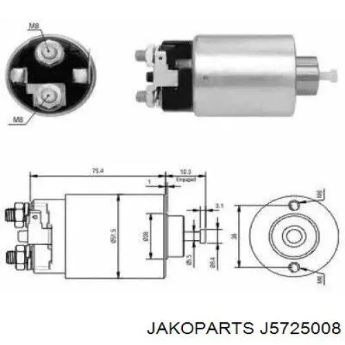 J5725008 Jakoparts Relê das velas de incandescência