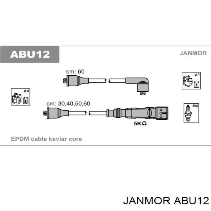 ABU12 Janmor Fios de alta voltagem, kit