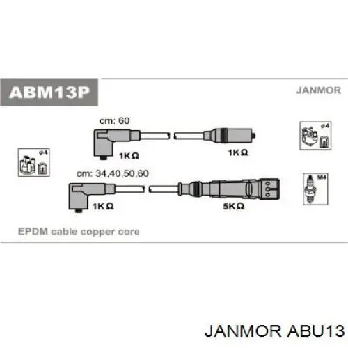ABU13 Janmor Fios de alta voltagem, kit
