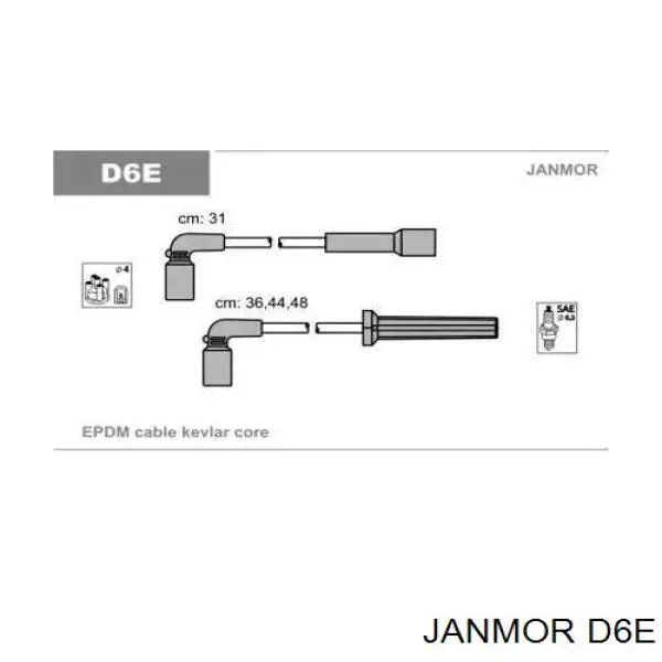 D6E Janmor Fios de alta voltagem, kit