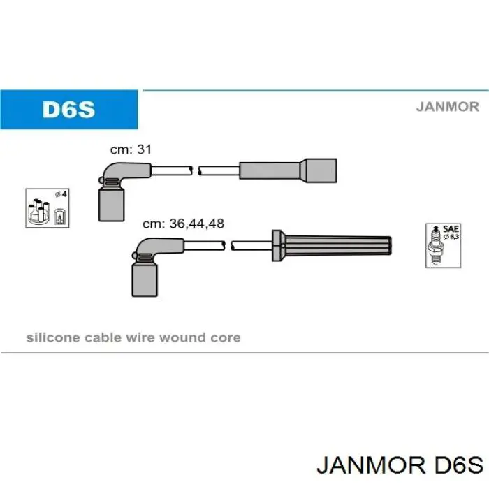 D6S Janmor Fios de alta voltagem, kit