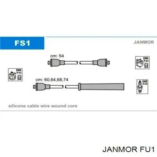 FU1 Janmor Fios de alta voltagem, kit