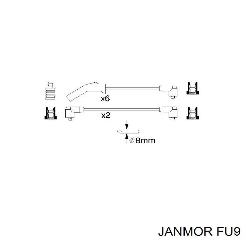 Fios de alta voltagem, kit Janmor FU9 preço, a partir de 56,47 USD