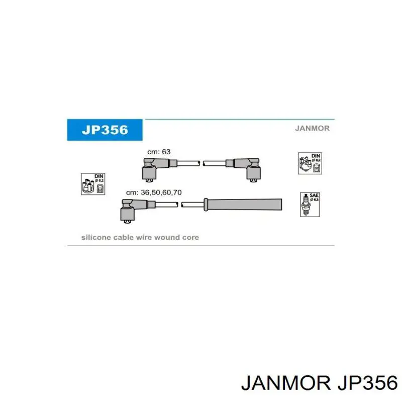 JP356 Janmor Fios de alta voltagem, kit