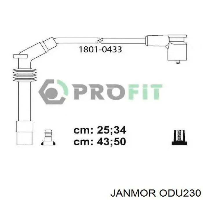 Fios de alta voltagem, kit Janmor ODU230 preço, a partir de 28,00 USD