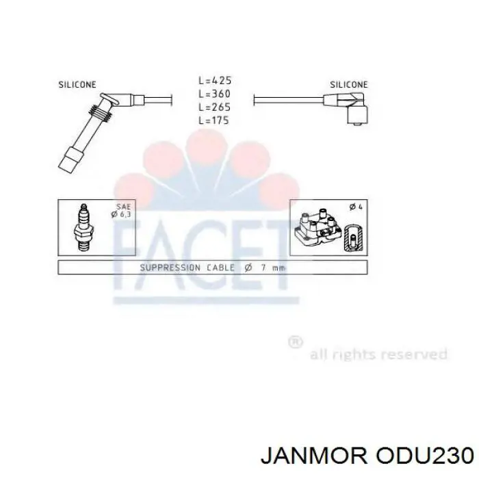 Compre ODU230 Janmor Fios de alta voltagem, kit