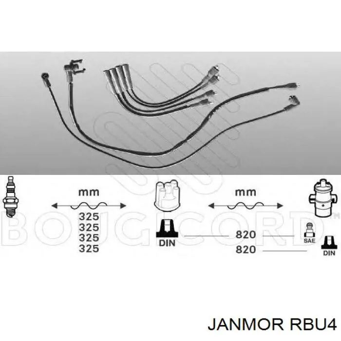 RBU4 Janmor Fios de alta voltagem, kit